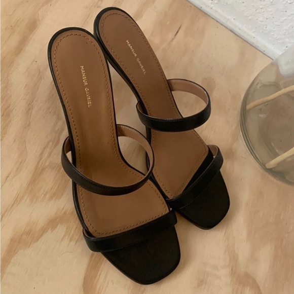 Mansur Gavriel Lamb Fino Black Sandals size 37 - Picture 3 of 5